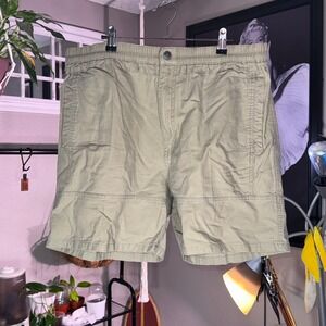Regatta Sport Cargo Shorts Mens Large Green Excellent Ramie Cotton Elastic Waist